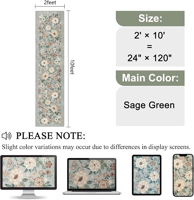 DUKINO Runner Rug, 2x10 Kitchen Runner Rug - Image 2