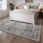 Rugcomf 9x12 Rug Washable Boho Soft Large Area Rug Non-Slip Faux Wool Vintage - Image 2