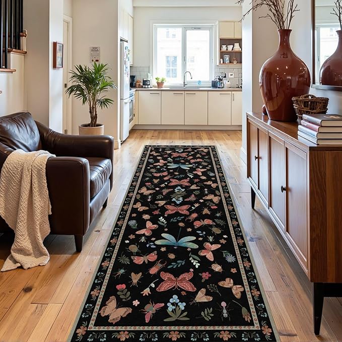 Rugxara 2x6 Floral Runner Rug, Washable Runners by Rugxara