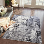 Rugcomf 4x6 Rug Washable Boho Soft Area Rug Abstract Pattern Non-Slip Faux Wool by Rugcomf