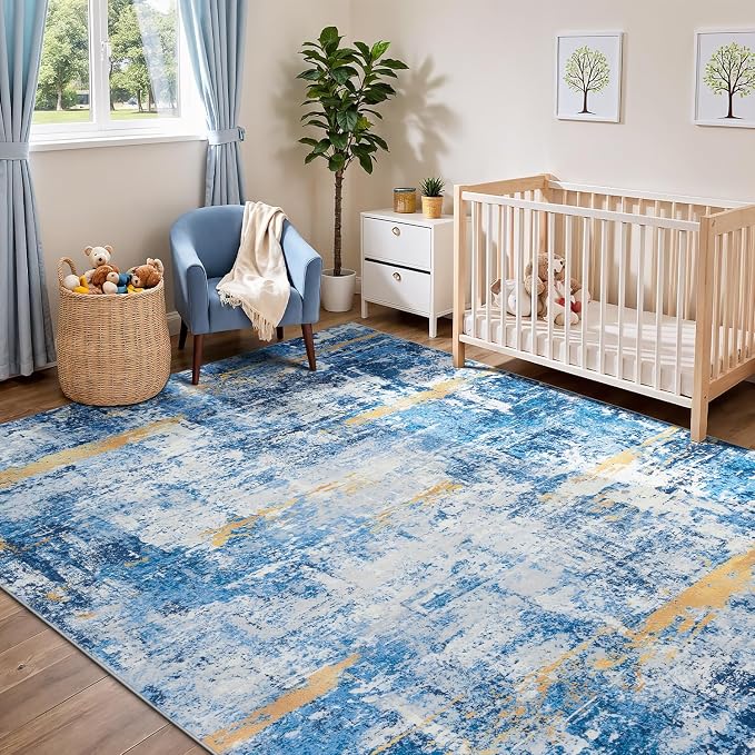 Rugflix 5x7 Area Rugs for Living Room, Washable Large Rug Stain-Resistant Low - Image 8