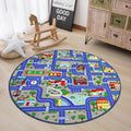 Capslpad Blue Car Road Kid Rug Carpet Playmat by CapslpadDirect