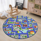 Capslpad Blue Car Road Kid Rug Carpet Playmat by CapslpadDirect