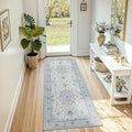 RELEANY Area Rugs Runner 3'x8' Washable Non-Slip, Floral Vintage Distress by RELEANY
