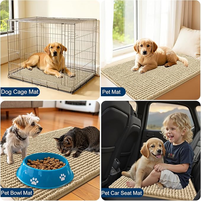 OLANLY Dog Door Mat for Muddy Paws 30x20, Ultra Absorbent Chenille Mud Doormat - Image 7