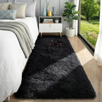 PAGISOFE Black Runner Rugs for Bedroom, Living Room 2x6 Small Plush Fluffy Boys - Image 2