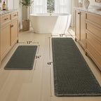 Upgraded Waffle Bath Mat Set of 2, Super Absorbent Non Slip Bath Mats - Image 2