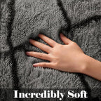 ONASAR 6x9 Area Rugs for Living Room Bedroom, Large Fluffy Grey and Black Throw - Image 2