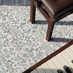 jinchan Zenith Corner Rug 6x6 Area Rug Floral Soft Aesthetic Rug Non-Slip Low - Image 4
