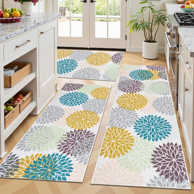 Ileading Boho Kitchen Rugs Sets 3 Piece by Ileading
