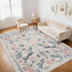 5x7 Area Rugs Washable Rug: Boho Living Room Rug Soft Non-Slip Low Pile Carpet by Yidanamy