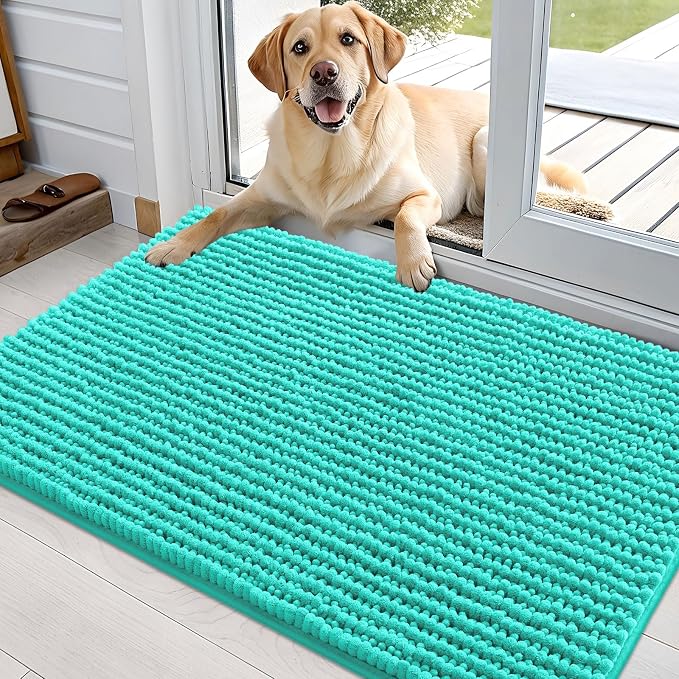 OLANLY Dog Door Mat for Muddy Paws 36x24, Ultra Absorbent Chenille Mud Doormat by OLANLY
