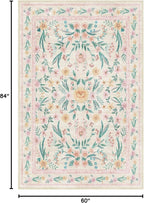 Pink Floral Area Rug 4x6, Washable Non-Slip Soft Carpet - Image 2
