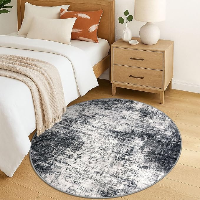 IOHOUZE Round Area Rug 5 Ft Circle Entryway Rugs Round Washable Door Mat Indoor - Image 9