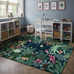LIVEBOX Washable Jungle Dark Green Rug 5x7 - Image 3