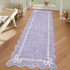 GarveeHome Scalloped Bow Rug for Living Room, Solid Purple Rug for Dorm - Image 8
