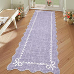 GarveeHome Scalloped Bow Rug for Living Room, Solid Purple Rug for Dorm by GarveeHome