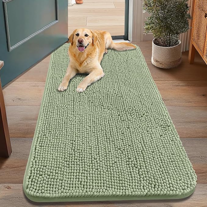 Smiry Dog Door Mat for Muddy Paws 48x30, Absorbent Dirt Trapper, Non-Slip by Smiry