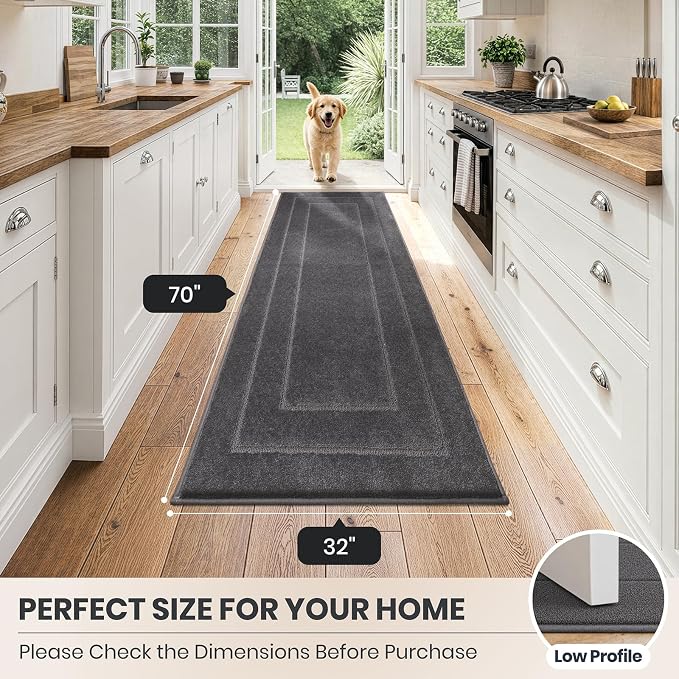 PURRUGS Dirt Trapping Door Mat 32" x 70", Non-Slip/Skid Machine Washable - Image 8