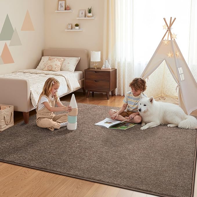 Pettop 5x7 Brown Area Rugs for Living Room Bedroom, Thickened Memory-Foam Throw - Image 6