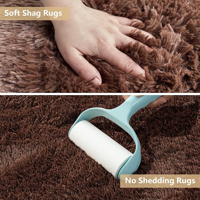 Shag Runner Rug for Bedroom Living Room 3x7 Upgrade Non-Slip Fluffy Soft - Image 4