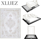 XLUEZ Area Rug 5x7 Living Room Rug, Machine Washable Vintage Distressed - Image 8