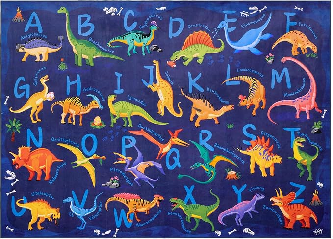 3x5 ABC Classroom Rug for Kids Playroom, Alphabet Rug - Image 3
