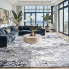 Toneed Abstract Area Rug Modern Washable Rug Soft Non Slip Rug Low Pile by Toneed