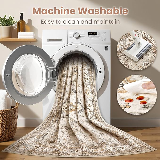 Vintage Living Room Square Area Rug 6x6 - Image 2