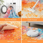 Rugflix 6x9 Area Rugs for Living Room, Washable Colorful Rainbow Rug - Image 4