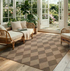 Lahome Checkered Easy Jute Indoor Outdoor Rug, 5x7 Area Rugs by Lahome
