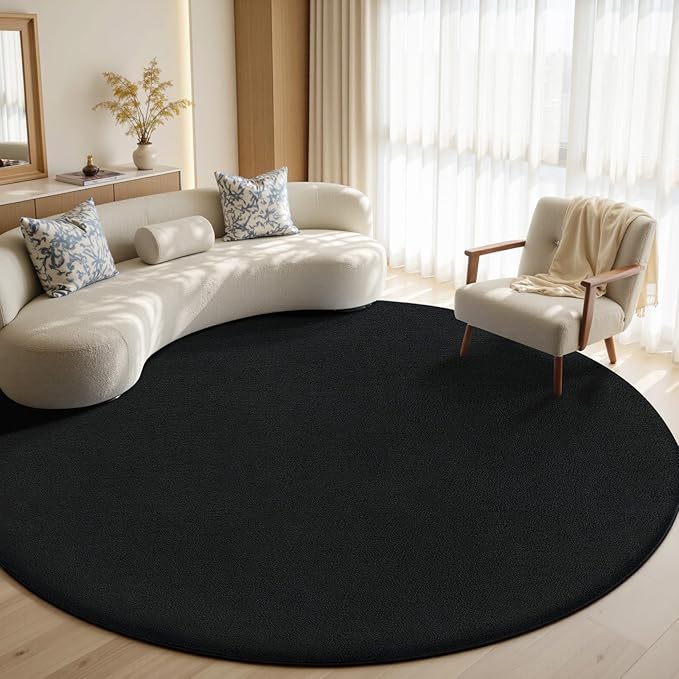 Sour Lemon 4ft Round Rugs for Bedroom, Circle Area Rugs for Living Room by SourLemon