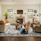 10x14 Area Rugs for Living Room: Washable Bedroom Rug Boho Vintage Rugs Stain - Image 6