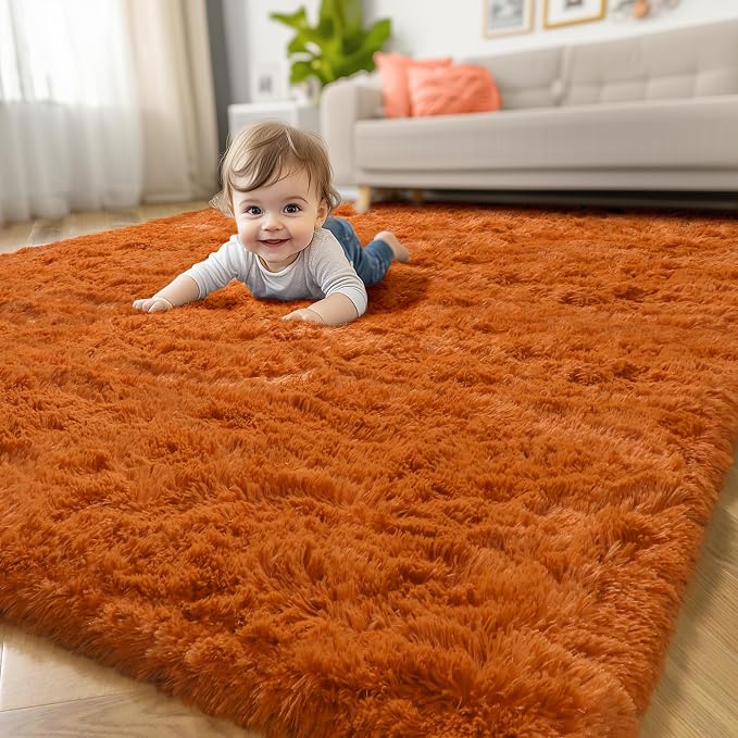 Amdrebio Burnt Orange Area Rugs - Image 8