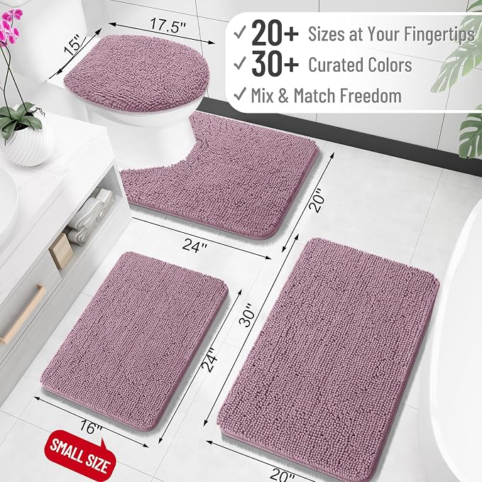 OLANLY Large Bathroom Rugs 47x32, Extra Soft Absorbent Chenille Bath Rugs - Image 2