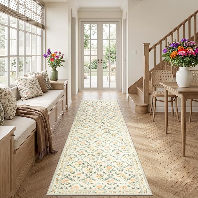 Runner Rug for Entryway: 2.6x10 Kitchen Rugs Non Slip Washable Ultra-Thin Soft - Image 3