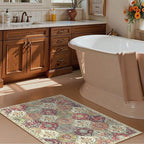 Lahome Moroccan Trellis Washable Orange Rug, 2x3 Entryway Rugs - Image 3