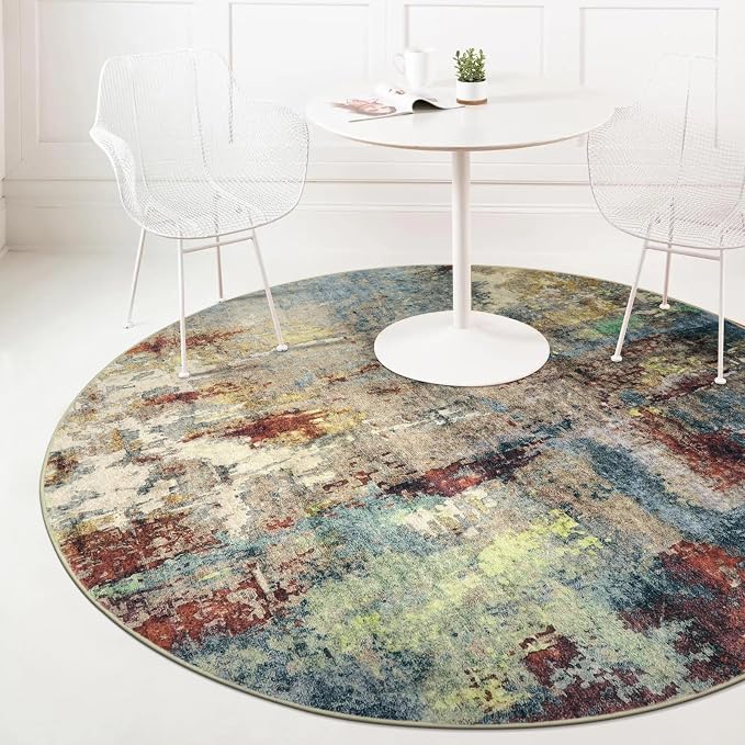 Lahome Modern Abstract Round Rug 5ft - Image 3