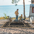 GENIMO Outdoor Rug 8' x 10' Patio Waterproof, Foldable Reversible Plastic Straw - Image 2