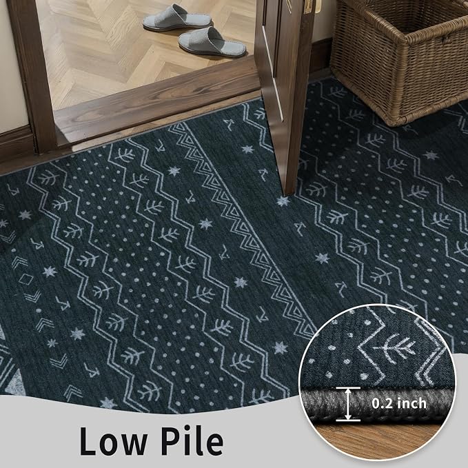 SERISSA 4x6 Area Rugs for Living Room, Washable Non-Slip Grey Boho Rug - Image 7
