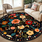 RELEANY Floral 8ft Area Rugs Washable Print Boho Cute Carpet Non Slip Flower by RELEANY