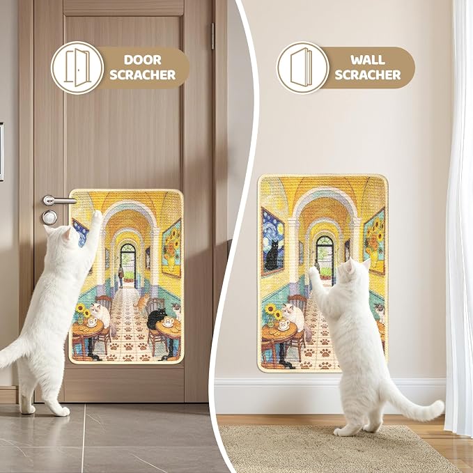 Graciadeco Cat Scratch Pad 23.6" x 15.7" Natural Sisal 2 Packs Couch Protector - Image 4