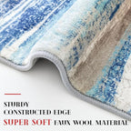Lansny Small Abstract Area Rug, Entryway Rug Washable Door Mat Indoor Entrance - Image 6