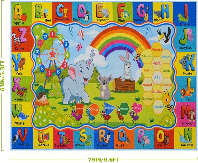 STARUIA ABC Rug for Kids Playroom, Non-Slip Educational Classroom Rug for - Image 2