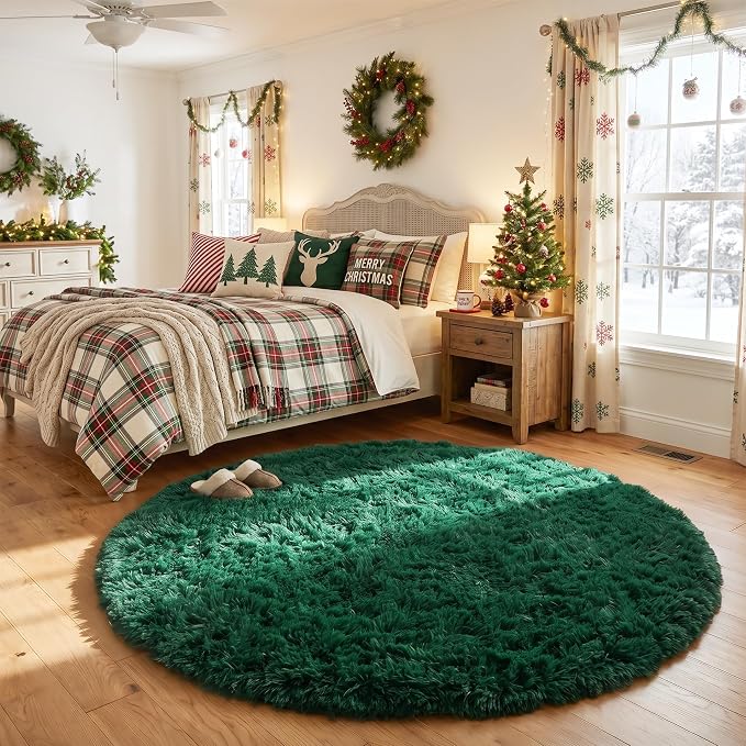 Amdrebio Dark Green Round Rug 6Ft - Image 4