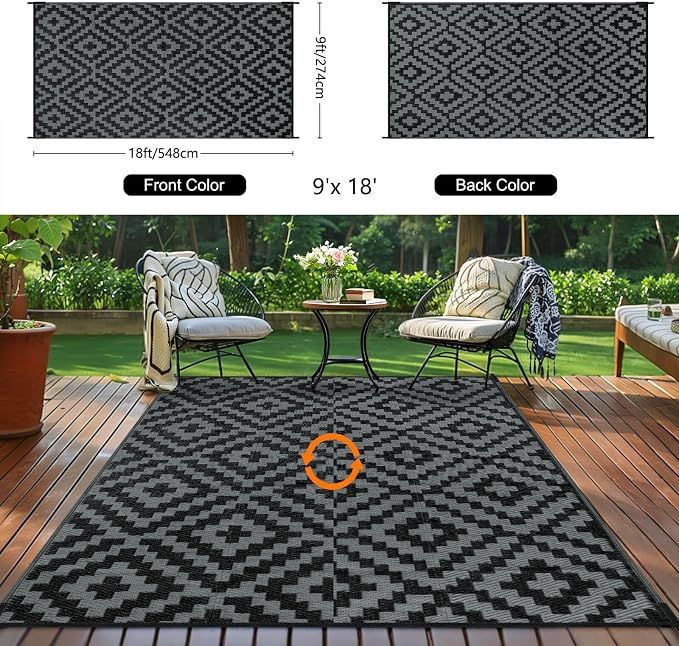 Outdoor Patio Plastic Straw Rug - Image 3