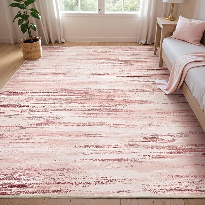 tchdio Pink Rug-5x7 Area Rugs for Living Room, Ultra Soft Washable Rugs for by Tchdio
