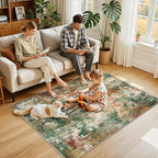 RELEANY Washable Area Rugs 4'x6' Non-Slip Modern Abstract Soft - Image 2