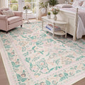 DCX 8x10 Pink Rug, Floral Rug for Girl’s Bedroom, Cute Soft Low Pile Non Slip by DCXWashableRug