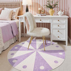 jinchan 5ft Round Rug Lilac Purple Washable Fun Cute Playroom Mat Non Slip - Image 3